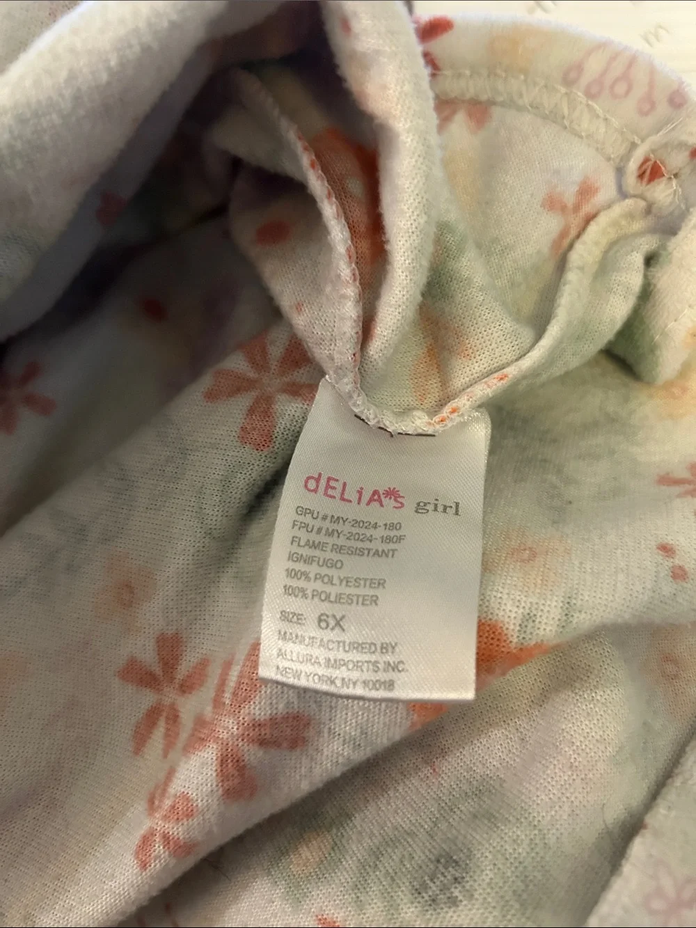 Delia’s Gir Floral Button-Front Pajama Set - Light Gray with Red & Green Flowers